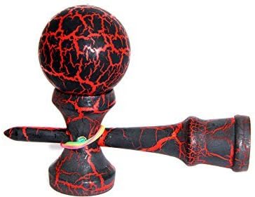 Amazon Damaken けん玉 ストリートけん玉 フリースタイル Kendama クラック模様 の 特殊表面加工 おしゃれでスタイリッシュに 技 成功率ｕｐ エクストリームけんだま 木のおもちゃ プレゼントにも フルクラック ブラックｘレッド けん玉 おもちゃ