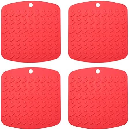 Pot Mat Non Slip Hot Silicone Pad Pot Holder Food Grade for Kitchen Countertop Home 4Pcs