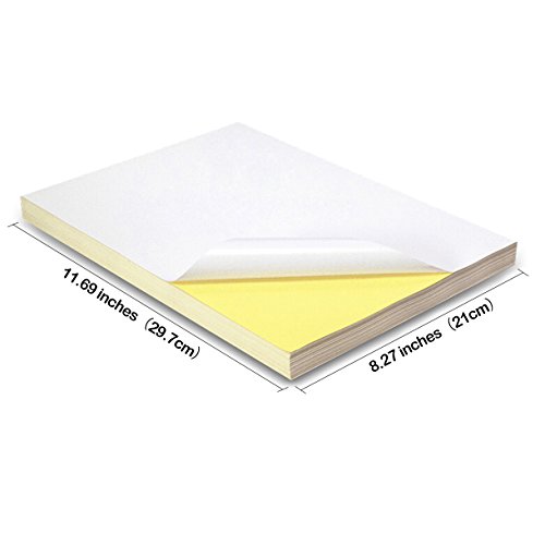Hapree 75 Sheets Glossy Sticker Paper A4 Self Adhesive Sticker Label Paper for Laser and Inkjet Printer Full Sheet Label - Thumbnail 5
