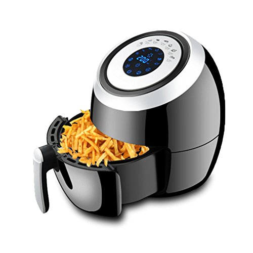Click Here to See More Images LLVV Air Fryer Oven Plus-7 In 1 Cooking Features Airfryer Cookbooks A Basket Divider- Touch Screen Control - Easy To Clean(Black)