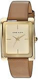 Anne Klein Women's AK/2706CHDT Gold-Tone and Dark Tan Leather Strap Watch