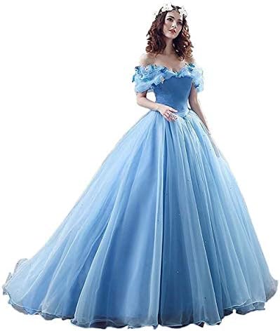Women's Ball Gown Cinderella's Off The Shoulder Prom Gown Wedding Dresses Evening Gown