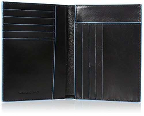 Piquadro Men's Real Leather Wallet - Flip Up ID Window, 7 Card Slots, Coin Holder - Made In Italy, Black - View #4