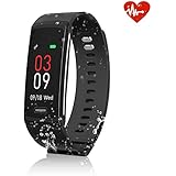 Fitness Tracker HR, AKASO Smart Fitness Sports Band with Heart Rate and Sleep Monitor, Step Counter, Calorie Counter, Physiological Reminder, Color Screen Waterproof Pedometer Watch for Android &amp; iOS