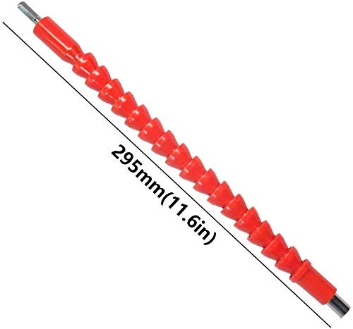 2pack Enhanced Edition Flexible Extension Magnetic Screwdriver Extention Hex Shaft Screw Power Drill Connection Tip 11.8'' Flex Adapter W/Extend Drive Quick Connect Adaptor Size Hexagon 1/4 ''