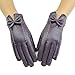 D.King Winter Leather Gloves for Women, Touchscreen Texting Warm Driving Gloves