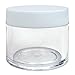 Beauticom 30G/30ML (1 Oz) Round Clear Jars with White Lids for Pills, Medication, Ointments and Other Beauty and Health Aids - BPA Free (Quantity: 6 Pieces)