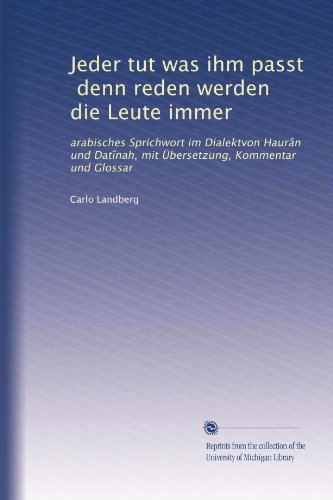Jeder tut was ihm passt, denn reden werden die leute im…