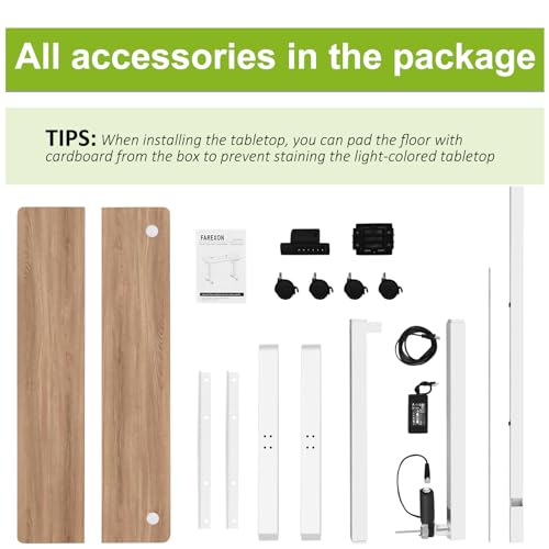 Electric Standing Desk 55 x 24In with Charging Station, Adjustable Height Desk with Oversized Mouse Pad, 2 USB Ports & 3 Power Outlets, 4 Caster, 4 Preset Heights, 27''-45'' Lifting Range