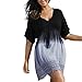 Summer Mae Women's Plus Size V-neck Gradient Lace Beach Dress