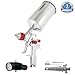 TCP Global Professional Gravity Feed HVLP Spray Gun with a 1.4mm Fluid Tip, 1 Liter Aluminum Cup and Air Regulator