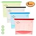 Reusable Silicone Snack Sandwich Food Bags - Ziplock Container - Preservation Storage Container for Kitchen Lunch | Freezer Bag - Microwave Dishwasher Safe Instant Pot Accessories | 4 Pack