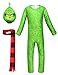 YuDanae 3D Grinch Costume & Mask & Scarf for Kids Boys Girls,XS(Height 43.3