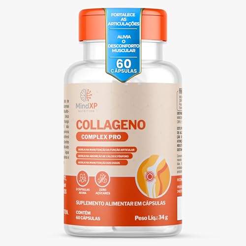 Colágeno Tipo 2 LONGA DURAÇÃO 60 Cápsulas | Magnésio, Cálcio, Zinco, Curcumina e MSM | Multivitamínico | COLLAGENO COMPLEX PRO