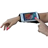Armband iPhone 6S, Galaxy S6, Edge - Access touch screen, track, text. Multi-use forearm band for fitness, running, gym, sports, daily activity, with zipper pocket.