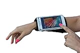 Armband: MyBand armband. iPhone 6S, 6, Galaxy S6, S6 Edge, or similar in size. Multi use for running, gym, sports, etc. Easy access to touch screen for tracking, texts, calls with zipper pocket for key, ID, cash, credit card holder.