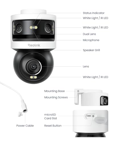 Reolink OMVI 3i WiFi, 10MP+8MP Triple-Lens Panoramic Pan-Tilt Outdoor Security Camera, SyncTrack & Auto Tracking, Dual-Band WiFi 6, Smart AI Detection, Local AI Video Search, No Monthly Fees