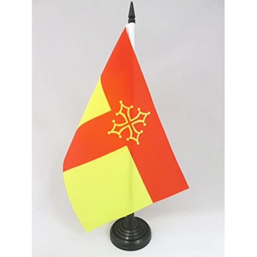 AZ FLAG Tarn Table Flag 5'' x 8'' - French department Office Decoration 100% Polyester 21 x 14 cm - Mini Desk Flag with Pole and Black Plastic Base