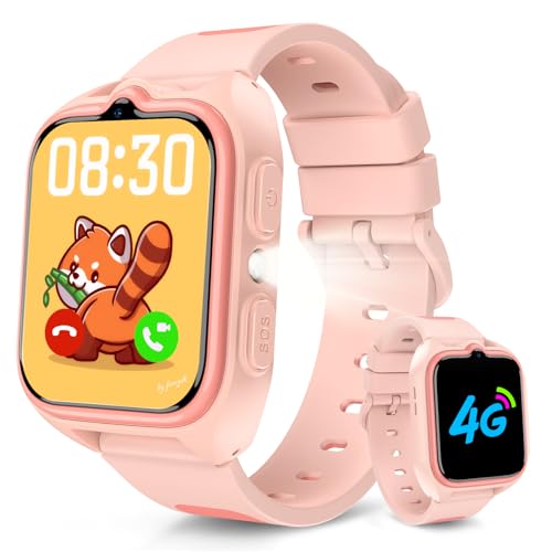 Baolubao 4G Smartwatch Kinder - Kinder Telefonuhr mit SIM-Kartenslot, Telefonanruf, Sprachchat, GPS, SOS Notruf, Taschenlampe, Schulmodus, Schrittzähl
