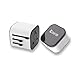 Travel Adapter, Universal Travel Plug with Dual 3.2A USB Ports US to UK EU AU All in One Worldwide Travel Power Adapter Safety Fuse Protection Adaptor International AC Wall Charger (White Color)