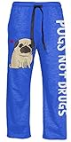 Gemma Correll Pugs Not Drugs Adult Heather Blue Lounge Pants