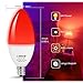 LOHAS Red Light Bulb Candelabra Base E12, 60W Equivalent(6Watt LED Bulb), Decorative Christmas Lighting, Candle Lights for Chandelier Red Glow, 550 Lumen, Not Dimmable(4 Pack)