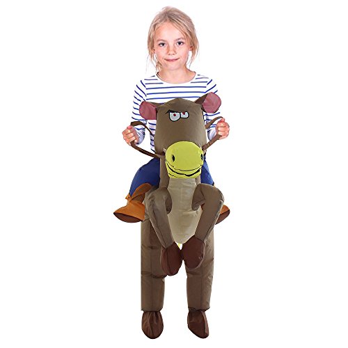 TOLOCO Inflatable Western Cowboy Riding Horse Halloween Costume (Horse-Child)