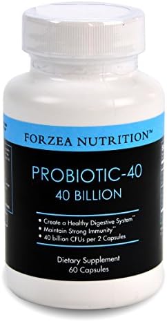 Forzea Probiotic-40 40 Billion CFUs, Multiple Strains of Probiotics, - 60 Capsules
