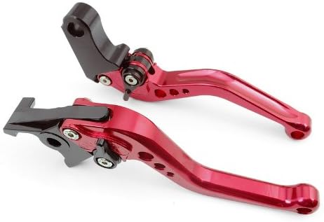 A pair of Short Billet Aluminum Clutch &amp; Brake Levers Motorcycle Set Red for Suzuki HAYABUSA/GSXR1300 1999 2000 2001 2002 2003 2004 2005 2006 2007 (S-14/F-14)