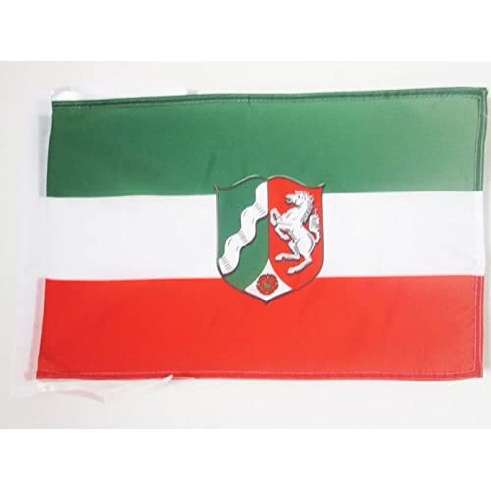 AZ FLAG - North Rhine-Westphalia Flag - 18'' x 12'' - 100% Polyester Germany - German region of North Rhine-Westphalia Small Banner with Two Cords - Fade Resistant - Vivid Colors - 18x12 in - 45x30 Cm — image 1