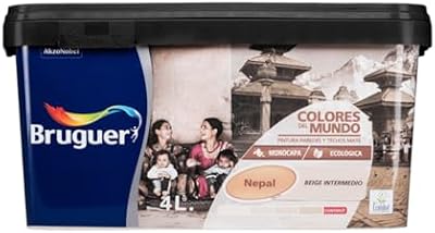 Cores da pintura de parede monocamada 4 L Bege do Mundo Nepal Intermediário