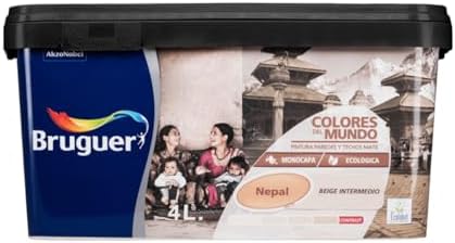 Cores da pintura de parede monocamada 4 L Bege do Mundo Nepal Intermediário