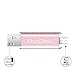 AbaDisk 128GB USB 2.0 Flash Drive Metal Smart Phone Pen Drive Flash Drive For Android Memory Stick Mini Pendrive (128GB, Pink)