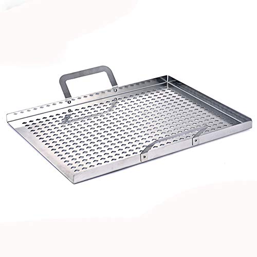 Grill Pan Grill Topper Vegetable Grill Basket, Stainless Steel Vegetable Grilling Accessories for Grilling Veggie, Fish, Meat, Shrimp.and Charcoal or Gas Grills (15.7 inch) - Thumbnail 4