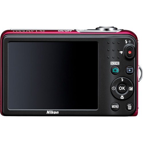 Nikon-COOLPIX-L32-Digital-Camera-Red-Bundle-Includes-4x-AA-3150mAh-NiMH-Rechargeable-Batteries-with-Rapid-Travel-Charger-Point-Shoot-Carrying-Case-Microfiber-Cleaning-Cloth