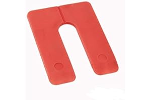 Plastic Structural Shim Horseshoes U Shape, Size: 3" x 4" x 1/16". Pack of 60 Pcs. Red Color, Made in U.S.A. Levelers for Window & Door Shims. BFSEALS Free & Quick Shipping from USA
