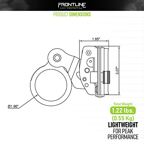 Frontline RGSS58 Self-tracking Rope Grab for 5/8" Lifeline Rope |OSHA & ANSI Compliant Rope Grab | Durable, Rugged & Compact | Fall Protection Safety Rope Grab - Thumbnail 3