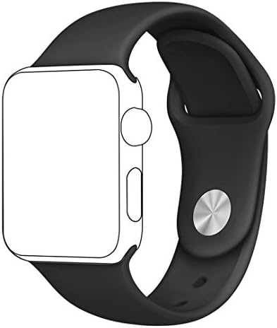 Band for Apple Watch 38mm,QIFIT Third Party Fine Soft Silicone Sport Wrist Strap Bracelet Replacement Band for Apple Watch Series 2, Series 1, Sport, Edition,38mm,S/M,Black (2Pcs)