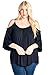 Modern Kiwi Solid Off-The-Shoulder High Low Plus Size Tunic Top Black 1X