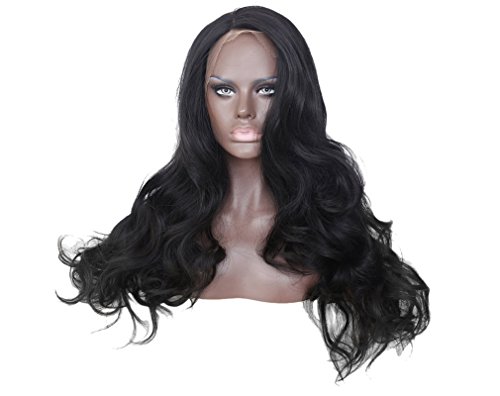 Kalyss black wig curly wave ear to ear lace front wig for black w…