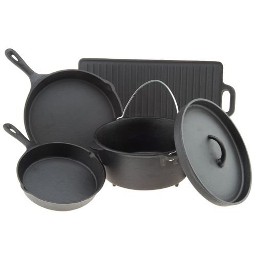 Outdoor Gourmet 5-Piece Cast-Iron Cookware Set