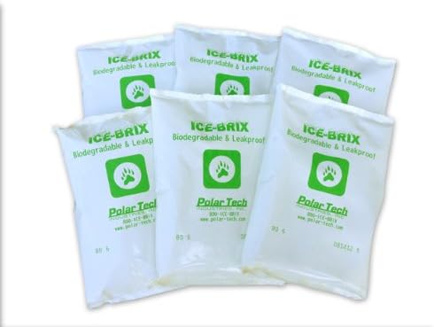 Polar Tech Biodegradable Cold Packs 6 Pack 6” X 4” X ¾