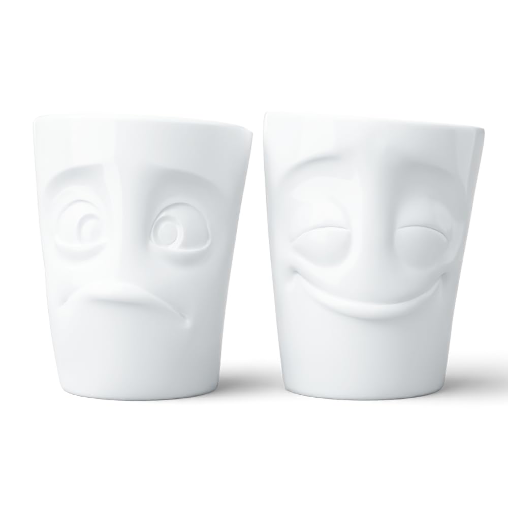 Fiftyeight Cup Set #2 Amused and Perplexed White