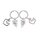 Meiligo Fashion 2 Pcs Couples Gift Alloy Her Buck His Doe Letter Heart Puzzle Dog Tag Key Chain Bracelet Broken Heart Matching Engraved Heart Letter Bracelet Key Chain (Key chain(2pcs)-2)