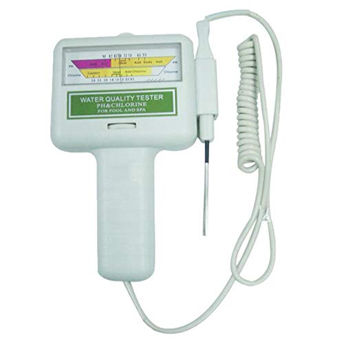 Ranoff Water Quality Detector PH CL2 Chlorine Level Meter Water Quality Tester Test Monitor Swimming Pool Spa (Silver)