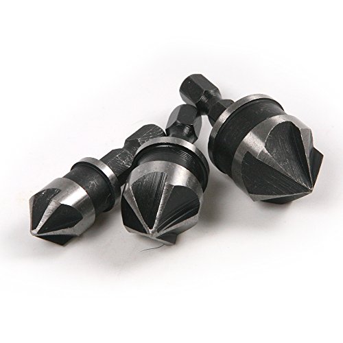 Atoplee 3pcs 90 Degree 5 Flute 1/4