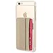 Sinjimoru Phone Grip with Card Holder, Phone Strap with Card Holder Wallet, Finger Holder on Stick-On Wallet for iPhone and Android Smartphones. Sinji Pouch Band, Beige Pouch and Beige Band.