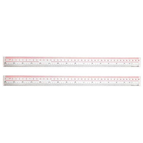 Zeroyoyo Long Plastic Straight Edge Office Rulers Learn Stationery Tape Measures Clear 40cm