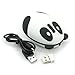 LingsFire Super Cute Wireless Optical Cartoon Panda Mouse Rechargeable Mini 2.4GHz Wireless Panda Desktop Laptop Unique Novel Portable(Black & White)