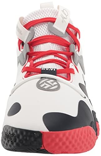 adidas Unisex Harden Basketball Shoe, White/Vivid Red/Ink